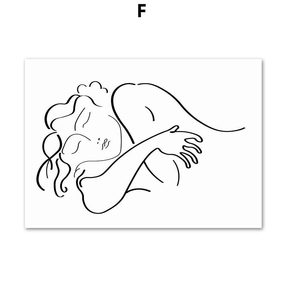 Matisse Plant Abstract Line Woman Body Posters And Prints Canvas Painting Nordic Wall Art Pictures For Living Room Home Decor