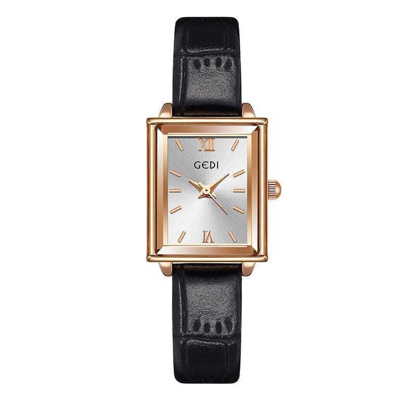 Fashion Niche Light Luxury Small Square Plate Women'S Exquisite Green Belt Quartz Waterproof Watch