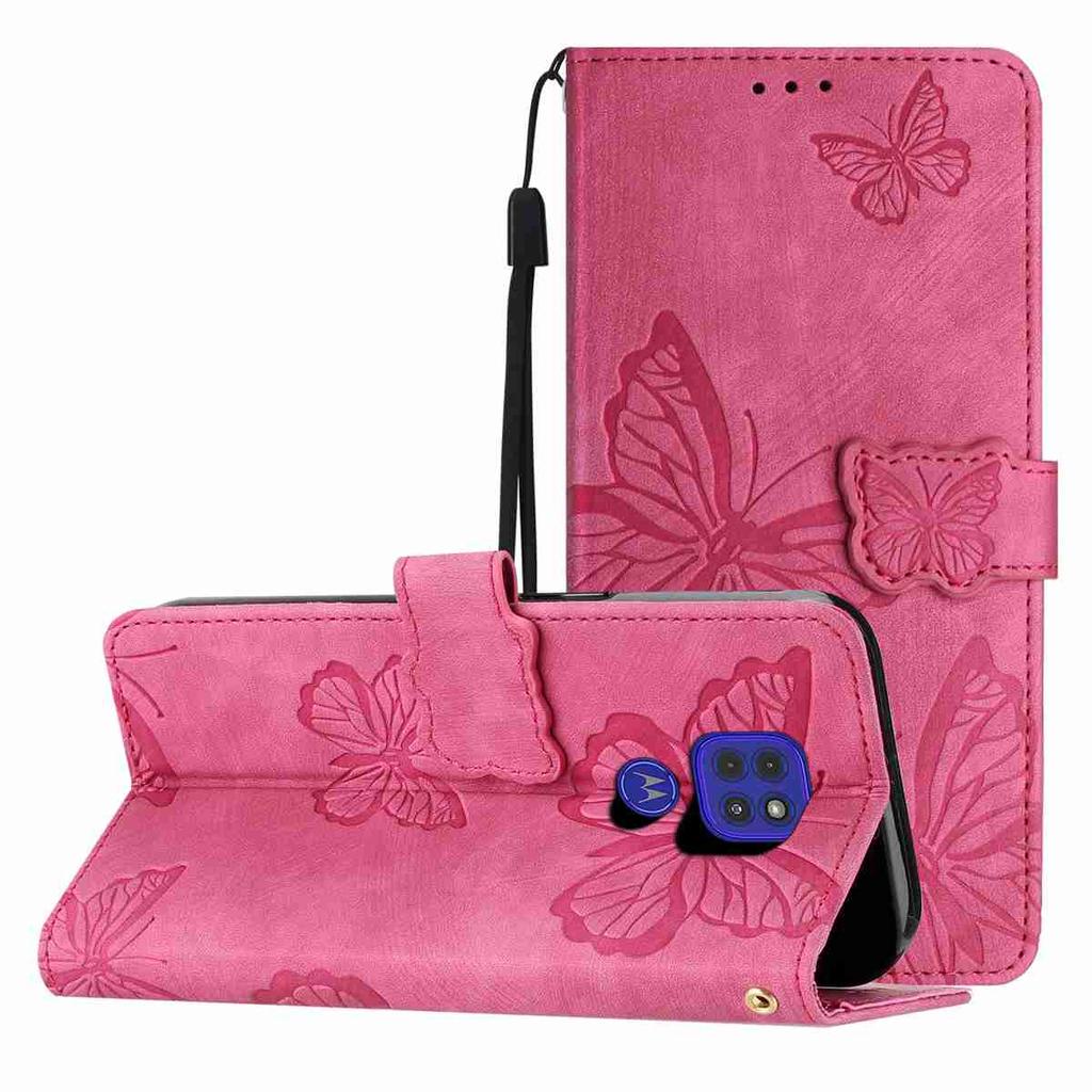 For Motorola Series.Moto E13 E20 G05 G54 Edge 40 Edge 50 Edge 60...Faux Leather Wallet Case with Butterfly Design,Card Slots & Shockproof Protection