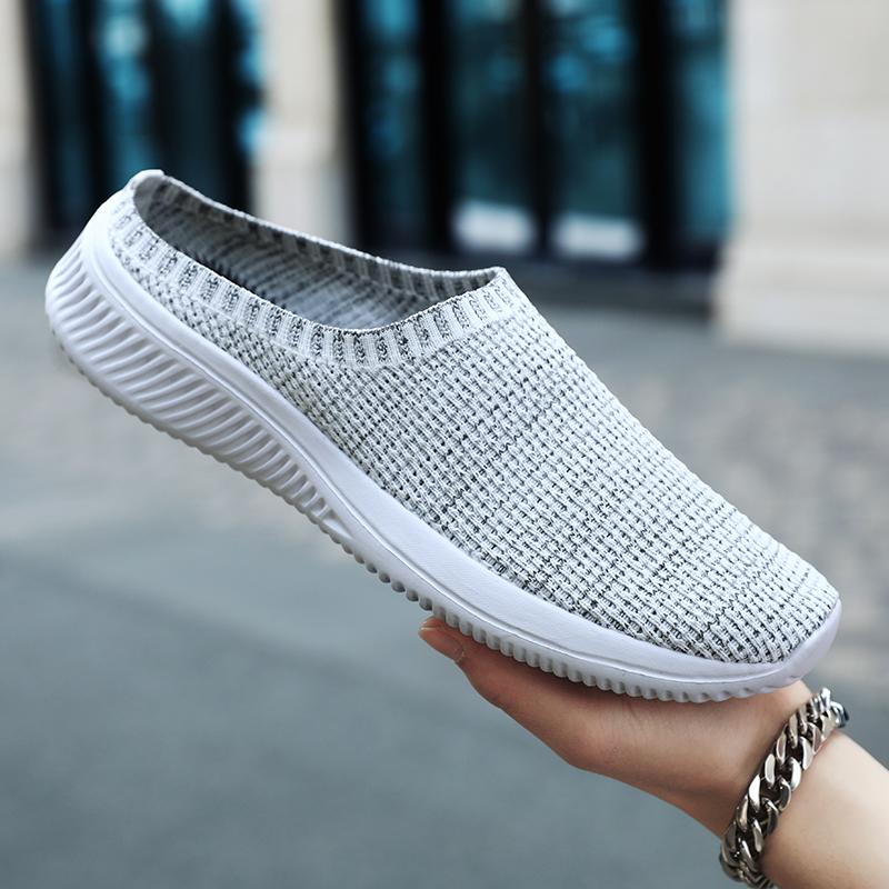 Summer Mesh Men Casual Shoes Breathable Half Loafers Indoor Slippers Women Flats Comfortable Couple Sneakers