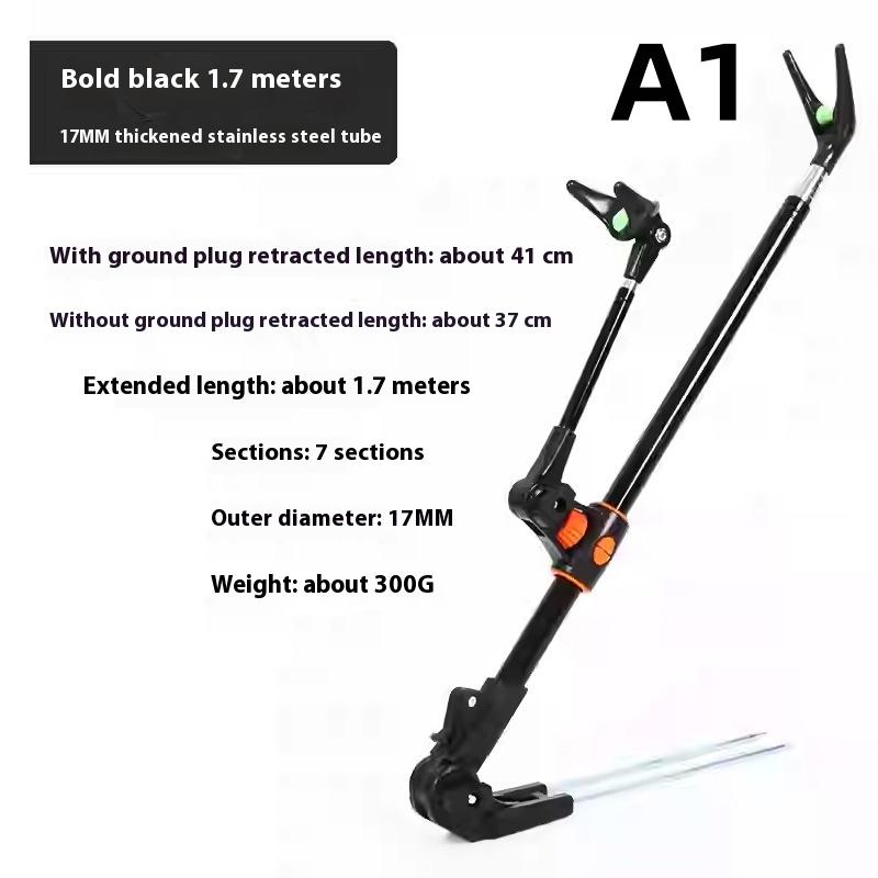 Thickened Telescopic Fishing Rod Bracket Fishing Rod Dual Purpose Bracket Fishing Rod Holder 1.7M/2.1M/2.5M Stainless Steel as the picture