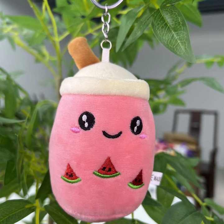 12cm Cute Milk Tea Cup Plush Toys Soft Stuffed Plushies Toys Kawaii Hanging Boba Key Chain Backpack Pendant Toys Gifts for Kids