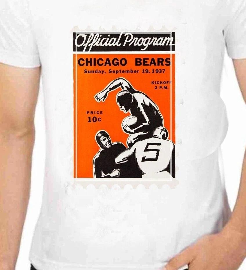 Vintage Chicago Bears Scorecard Program art T-Shirt for Men M