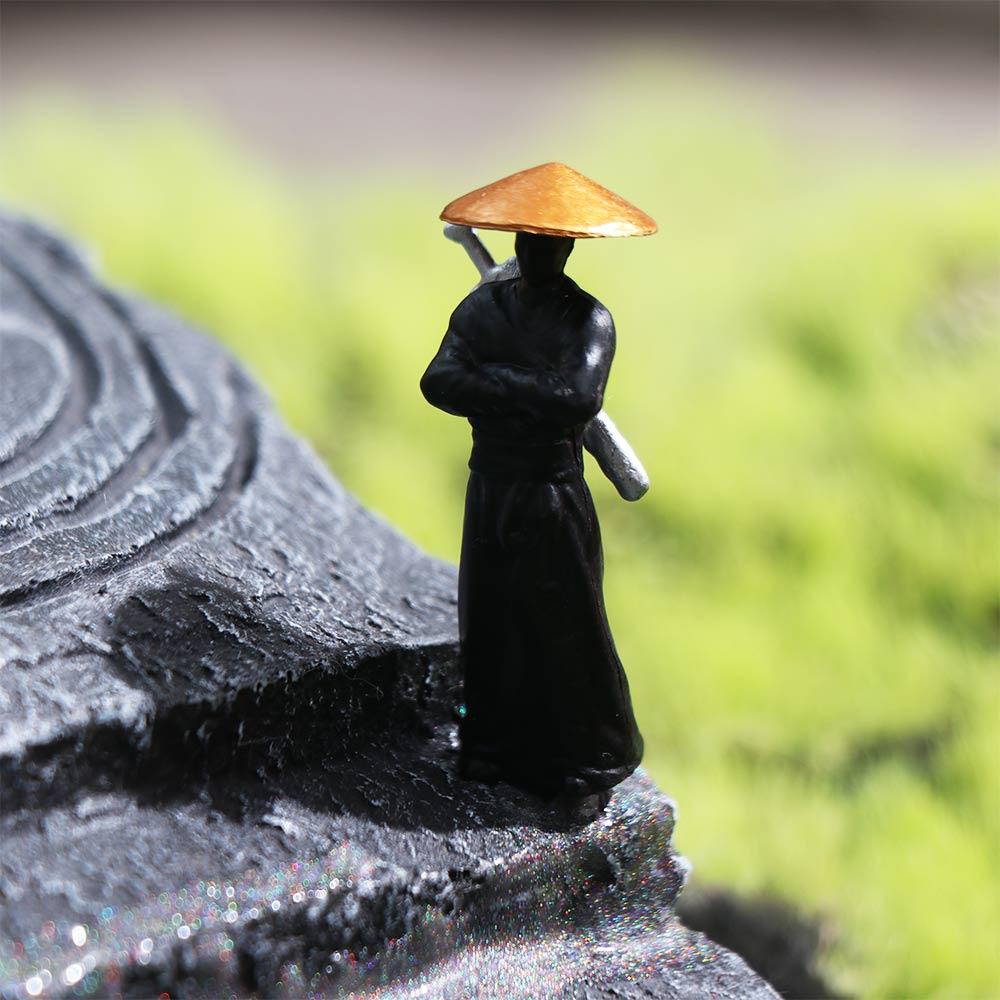 Model Mini Chinese Swordsman Figure Waterproof Cute Garden Miniatures Creative Exquisite Statue Ornament Home