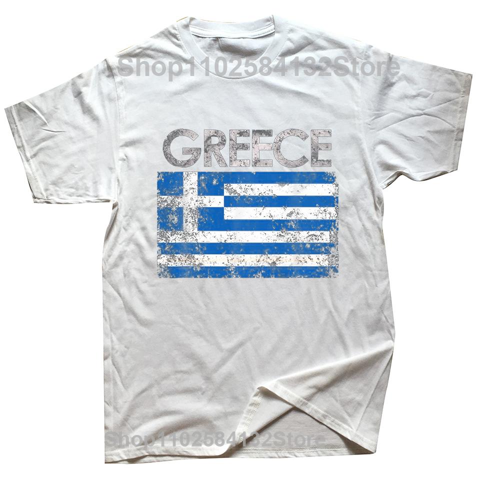 Funny Vintage Greece Greek Flag Pride T Shirts Cotton Streetwear Short Sleeve Birthday Gifts Summer Style Tshirt Mens Clothing