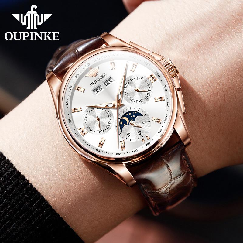 European Quality Men's Multifunctional Automatic Luminous Wristwatch