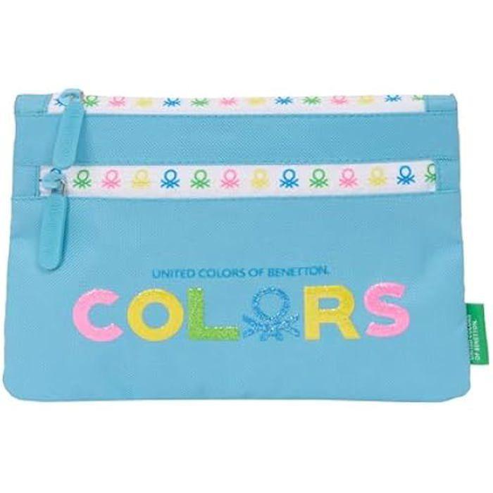 Trousse Scolaire Rose SAFTA - Grande Double Fermeture éclair - Pour Enfant