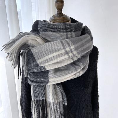 Scarf Women's New Winter Plaid Imitation Cashmere Fringed Shawl Thickened Warm Scarf