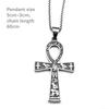 HNSP Pendentif Croix Ankh Égyptienne en Acier Inoxydable Collier Chaîne Vintage Gothique Accessoire