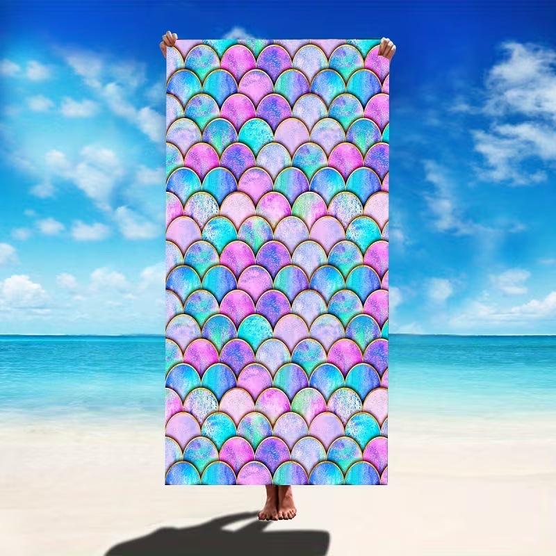 Popular Summer Beach Towel Microfiber Absorbent Beach Towel Seaside Outdoor Vacation Sports Towel