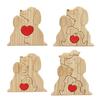 Wooden Dog Family Puzzle Loving Family Dog Jigsaw Puzzle with Red