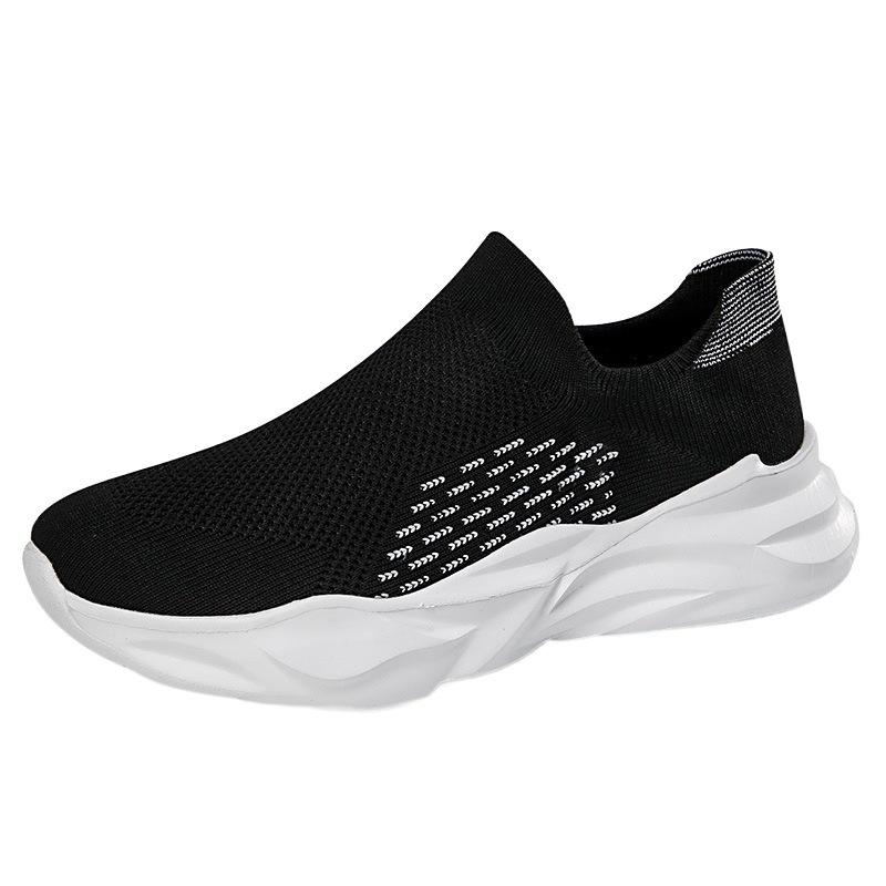Men's shoes summer breathable mesh sneakers large size popcorn sole knitted socks shoes women