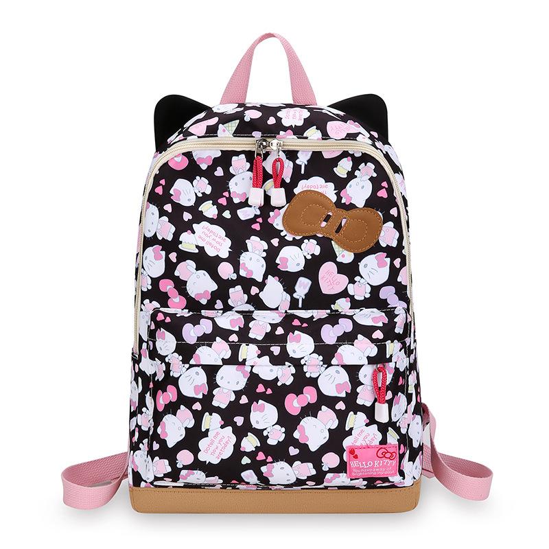 School Bag Female Large Capacity Student Backpack High School Junior High School College Student Wild Backpack Printed Logo