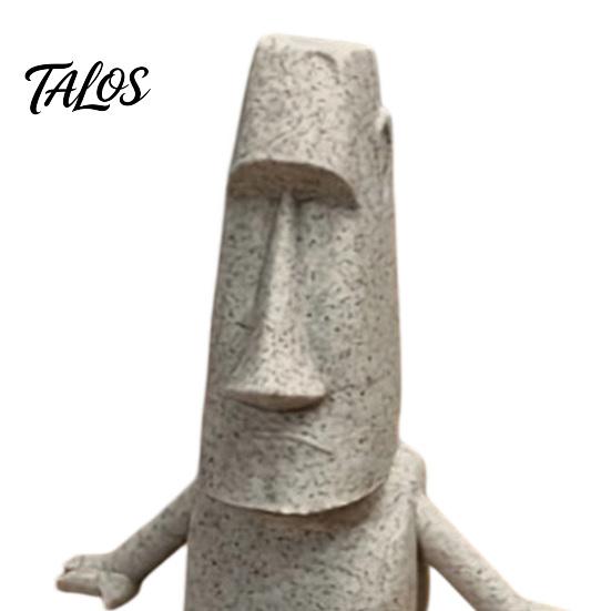 Talos 3D Printed Articulated Moai Statue Ornament, Movable Joints Figurine, Stable Stone Texture Sculpture for Desktop Living Room Study Decor Gift