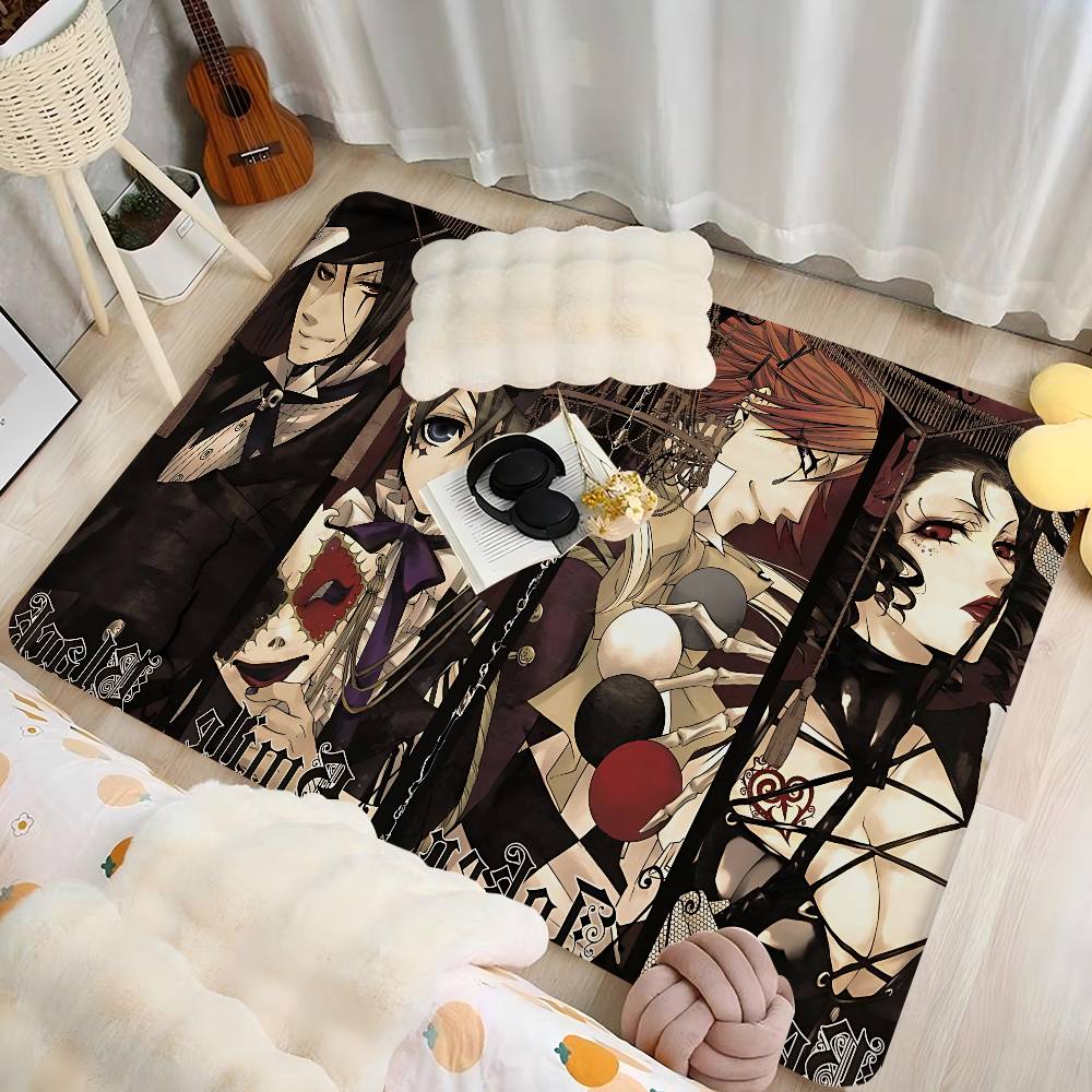 Classic Anime B-Black B-Butler Entrance Door Mat Nordic Style Bedroom Living Room Doormat Home Anti-Slip Modern Home Decor