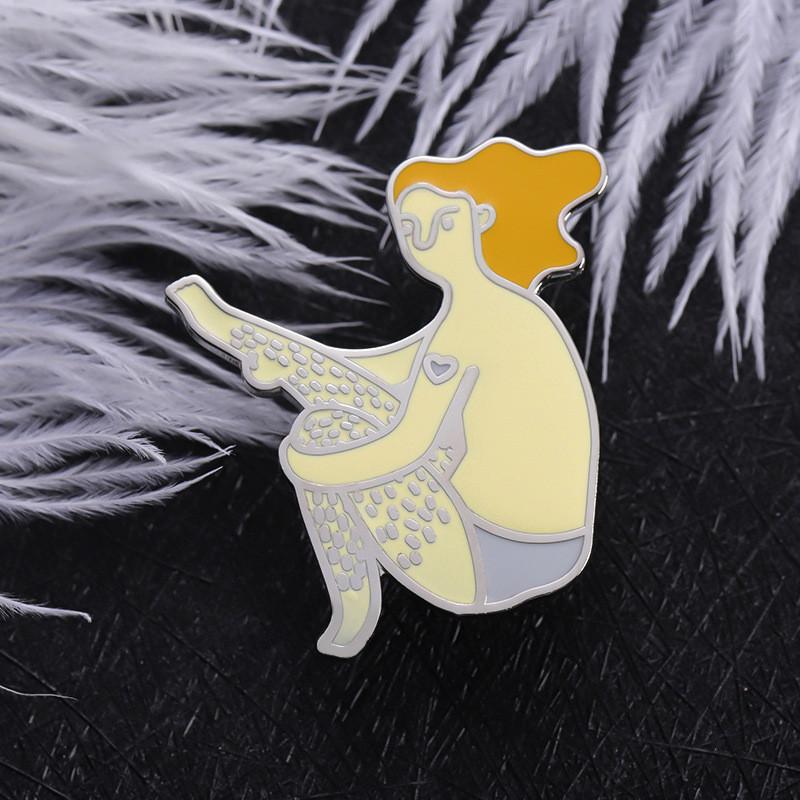 Adorable Enamel Metal Badge Creative Cartoon Character Brooch For Unique Bag Accessory