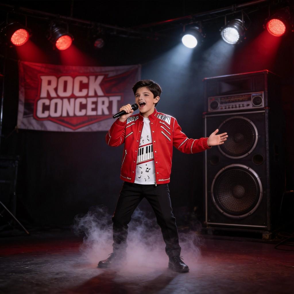 Michael Jackson Performance Costume Threepiece Red Leather Cosplay For Children