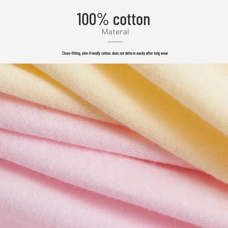 Yiershuang Women's 100% Combed Cotton Mid-Waist Antibacterial Briefs 4-Pack