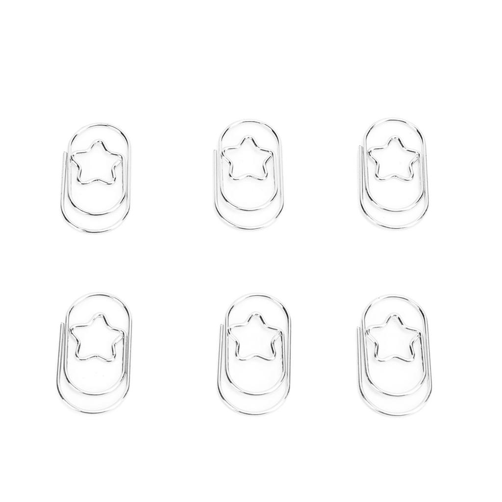 300PCS Paper Clips with Star Shaped Decoration Stainless Steel Non Slip Paperclips for School Document Organizing