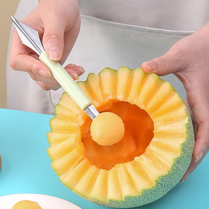 Multi Function Fruit Carving Knife Watermelon Baller Ice Cream Dig Ball Scoop Spoon Baller Kitchen Diy Cold Dishes Tools Gadgets