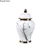Chinese Style Light Luxury Imitation Marble Ceramic Storage Jar Vase Decoration Living Room Desktop Decoration Home Decoration