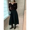 Sheepskin Version~ Pointed V-mouth Western Boots Women's Chelsea Retro Pleated Thin Boots Thick Heel Leather Short Boots