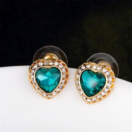 Ženy drahokamu srdce přívěsek náhrdelník náušnice prsten náramek sada šperků dárek