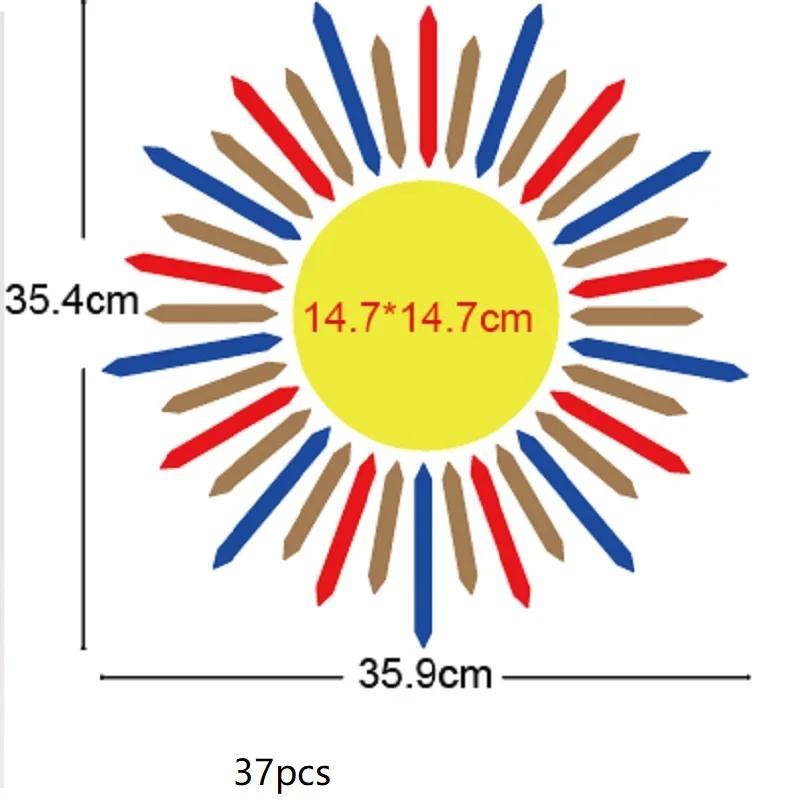 New Decorative Mirrors DIY Wall Stickers Sun Flower Aesthetic Room Decor Mirror Stickers for Living Room Decoración Hogar