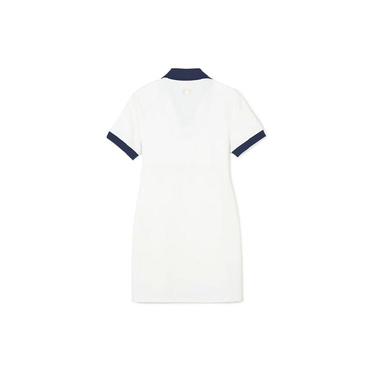 New MLB Short Sleeved Dress Women's Ivory White 3FOPV0143-50IVS