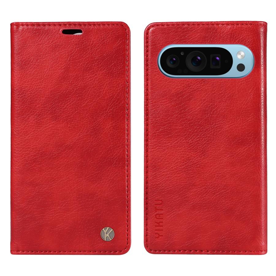 Premium Leather Strong Magnetic Phone Case for Google Pixel 9 Pro Pixel 8 8 Pro 9A 8A 7A Pixel 6 6A Pro Kickstand Wallet Case with Card Slots