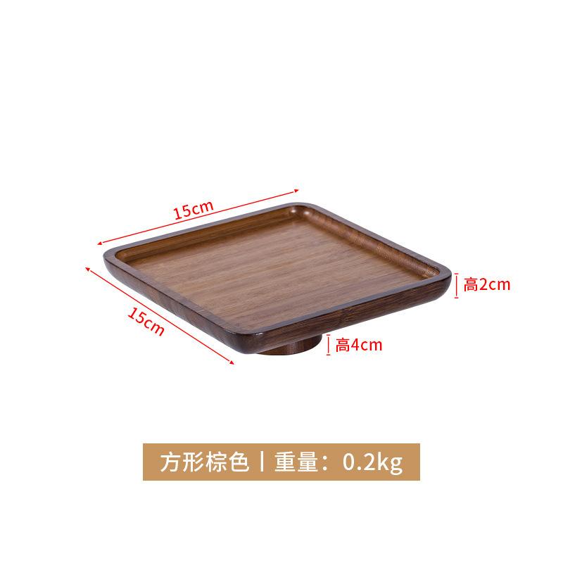 Retro Wooden High Feet Plate Cake Tray Fruit and Pastry Tray Desktop Storage Container Square Cake Trays Party Organizer