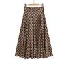 Triangle Panel High-Waisted Plaid A-Line Skirt - Women's Autumn/Winter Retro Style
