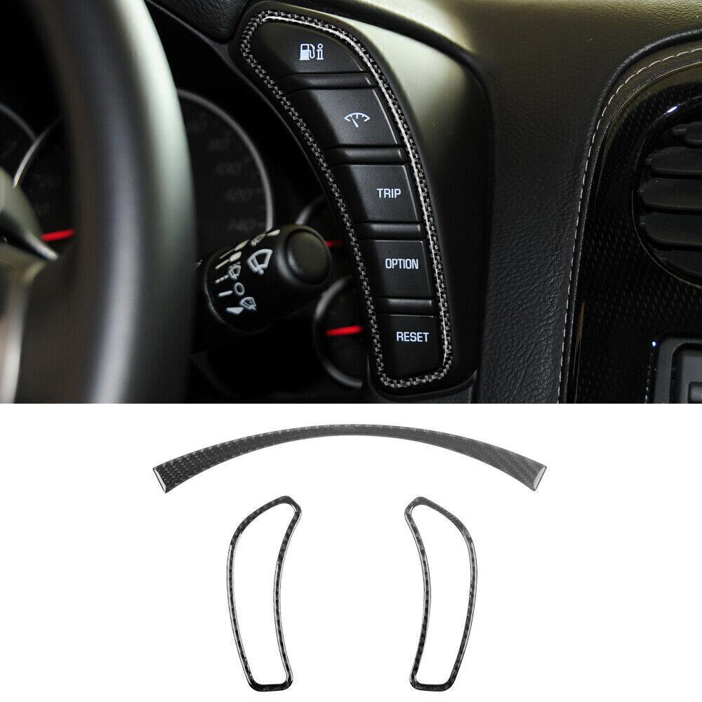 For Corvette C6 2005-2013 Real Carbon Fiber Car Inner Dashboard Panel Cover Trim