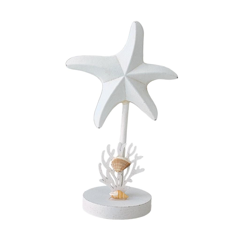 Starfish Figurine Collection Nautical Rustic, Desktop Ornament, Decorative Statue, Wood Sculpture for Bookshelf Entrance Decor