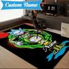 Custom Name Neon Rick Artwork Rug Game Carpet, Floor Mat for Bedroom Living Room Entryway Rug, Home Decor Idea Gift for Christmas birthday