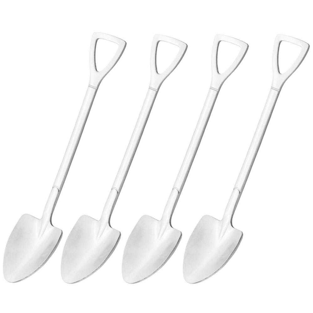 Rainbow Stainless Steel Shovel Spoon Set Ice Cream Stirring Spoon Tool Creative Teaspoon Dessert Coffee Spoon Party Cutlery Set