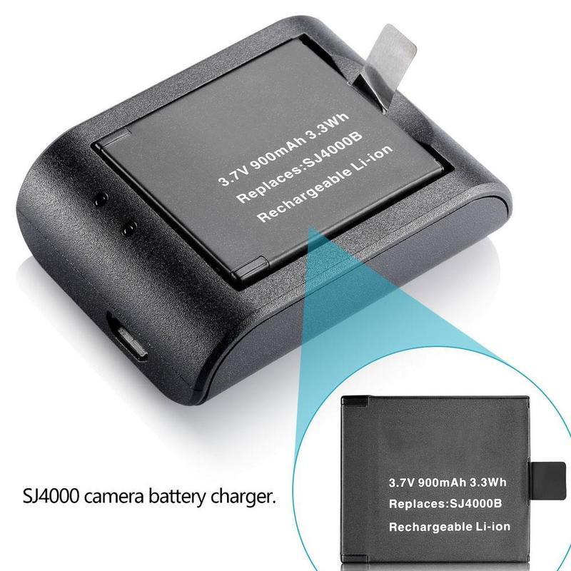 Charger For Gitup Git1//Git2//SJCAM//SJ4000//SJ5000 Sports Cam 2Pcs 950mAh Battery