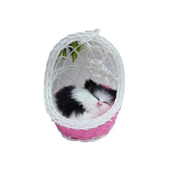 Simulation Cute Cats Kitten Sound Plush Doll Toy Hanging Basket Home Decoration