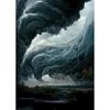Naturkatastrophe Apokalyptischer Sturm Poster Blitze über dem Ozean Drucke Leinwandbild Wandkunst Bilder Heim Wohnzimmer Dekor
