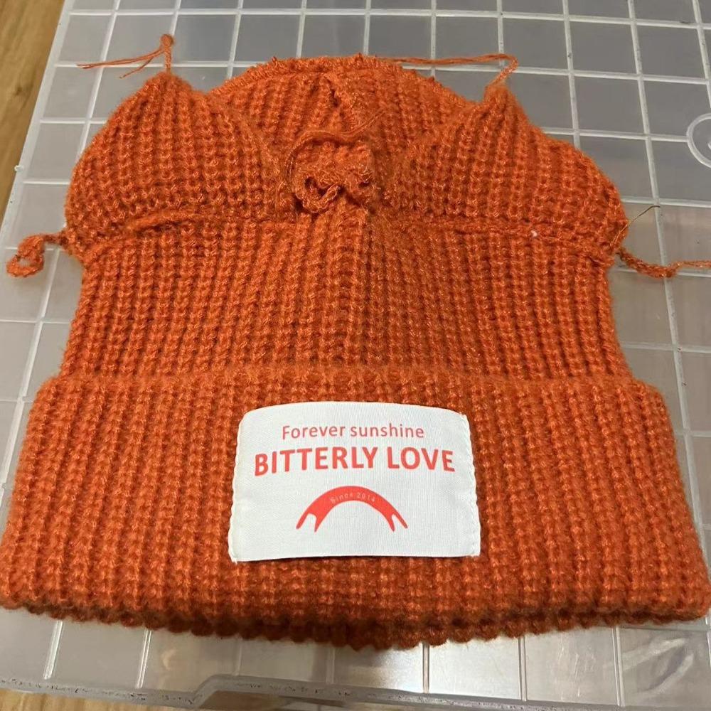 Warm Loverboy Cat Ear Knit Hat Hooded Cap Ear Protection Hat Pig Ear Woolen Hat Autumn and Winter