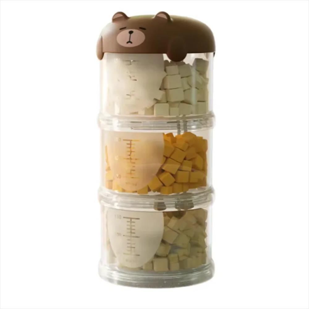 

Портативный герметичный пластиковый контейнер для хранения корма для домашних животных, многослойный, три слоя, съемный, влагозащищенный, милый дизайн кофейный