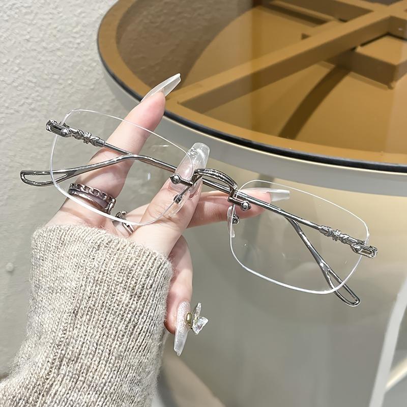 

Элегантные женские прямоугольные очки без оправы с металлической оправой, блокирующей синий свет