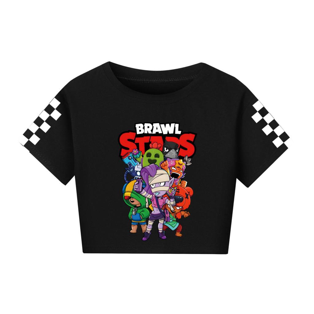 4094 Kid Girls Brawl Stars Print Short Sleeves Short T-Shirt