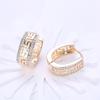 Umcho Yellow Gold and Silver CZ Zircon Square Hoop Earrings for Women