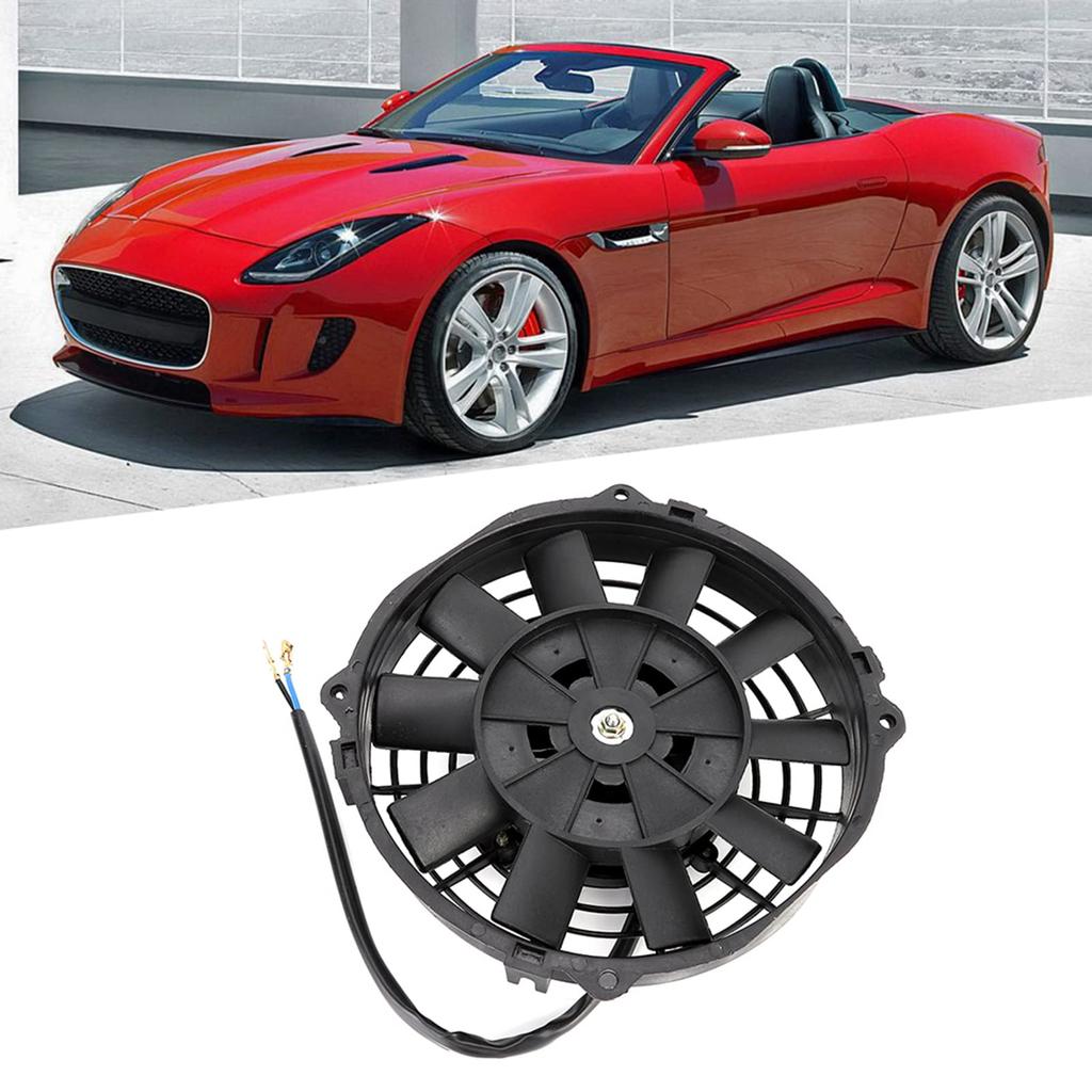 Akozon Radiator Cooling Fan 7 Inch Slim Electric Radiator Push Pull Cooling Fan Thermo Universal with Installation Kit