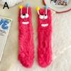 1Pair Ugly And Cute Funny Fleece Floor Socks Thickened Big Warm Autumn And And Home Eye Winter K8P4