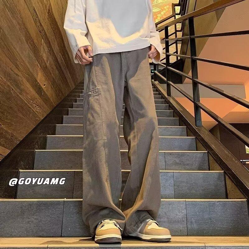 European Station Polished Denim Scimitar Pants Women s Autumn Korean Version New Loose Casual Overalls Trousers Women s S