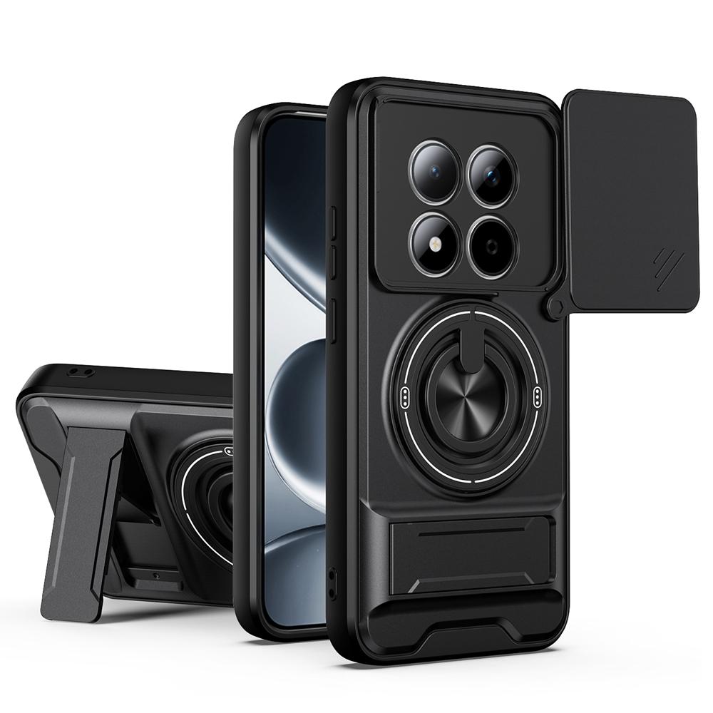 KEYSION Magnetic Phone Case for Redmi Note 15 Pro+ 5G 15 Pro 4G 5G Slide Camera Protection Upright Kickstand Ring Shockproof Back Cover