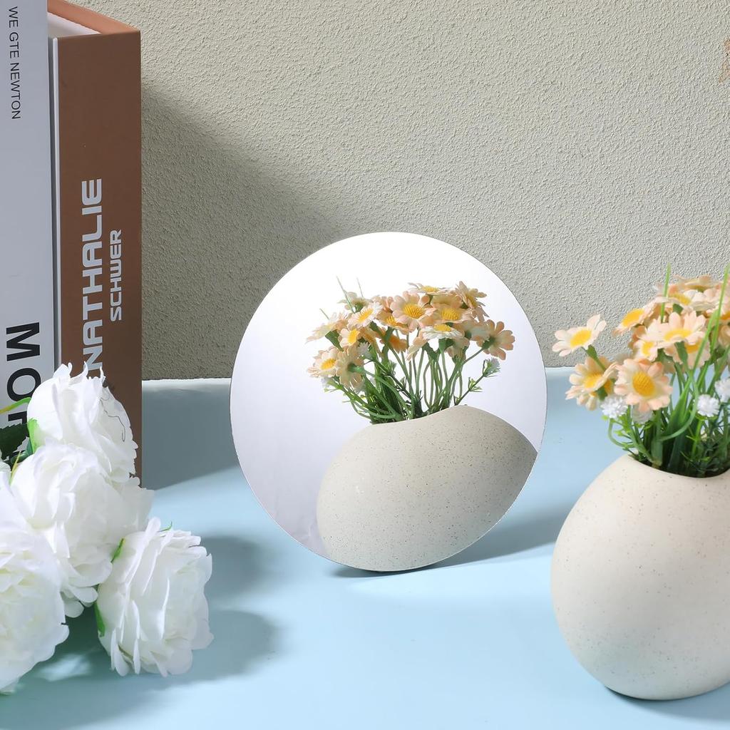 6PCS Acrylic Round Mirrors 6 Inch Round Adhesive Mirrors Non Glass Rounds Mirror Acrylic Mirror Wall Stickers Self Adhesive for Classroom Preschool