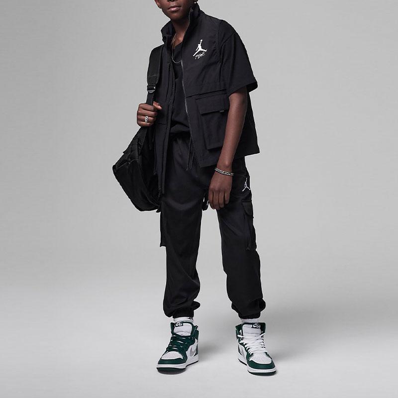 Jordan Flight Solid Color Multi-Pocket Work Vest Kids Vests Black FV3154-010
